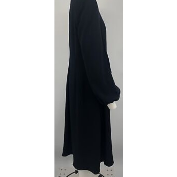 Bibhu Mohapatra Navy Polyester Long Sleeve Sheath Midi Dress sz XL - Picture 3 of 5